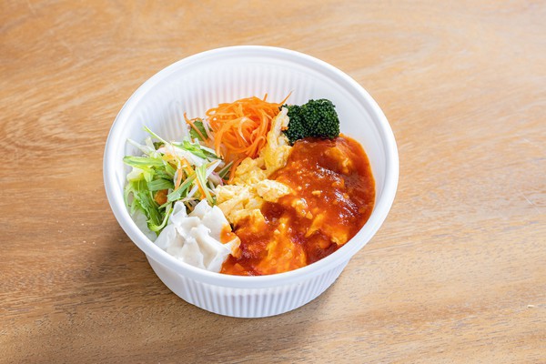 【3月】卵のチリソースと焼売のライスボウル