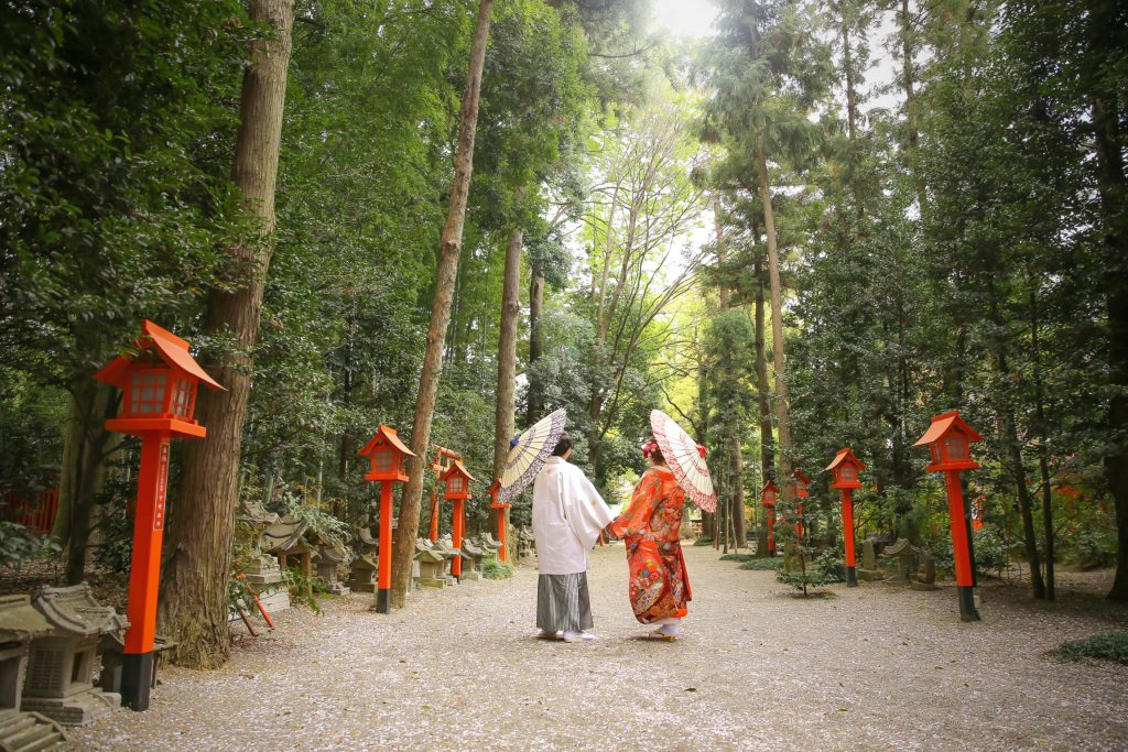 神社で撮影♡