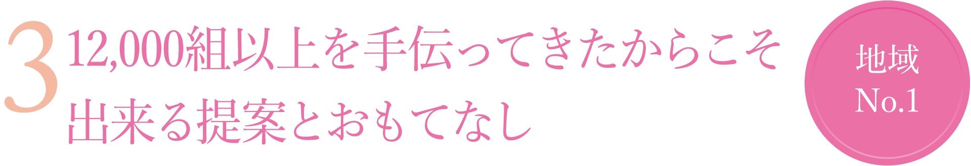 3, 12,000組を手伝ってきたからこそ出来る提案とおもてなし